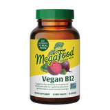 MegaFood B12 végan, emballage visible, soutien potentiel énergie durable.