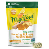 MegaFood Baby et Moi : bonbons gingembre, soulagement léger pour les nausées matinales en déplacement.