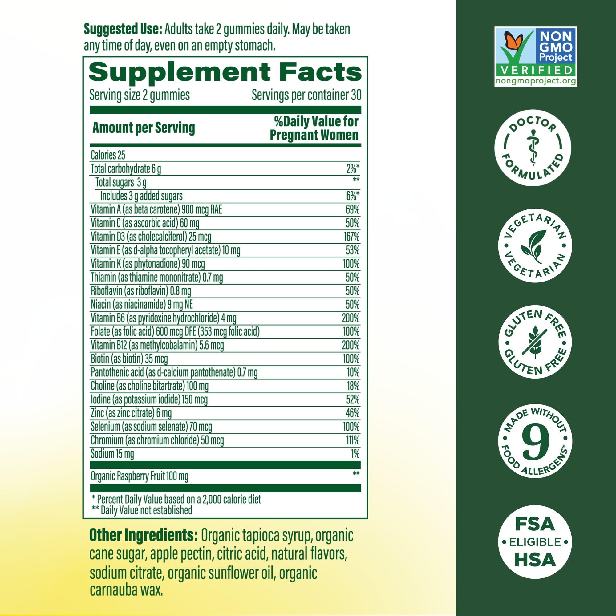 Gommes MegaFood Baby & Me 2 à la framboise, goût fruité et naturel.