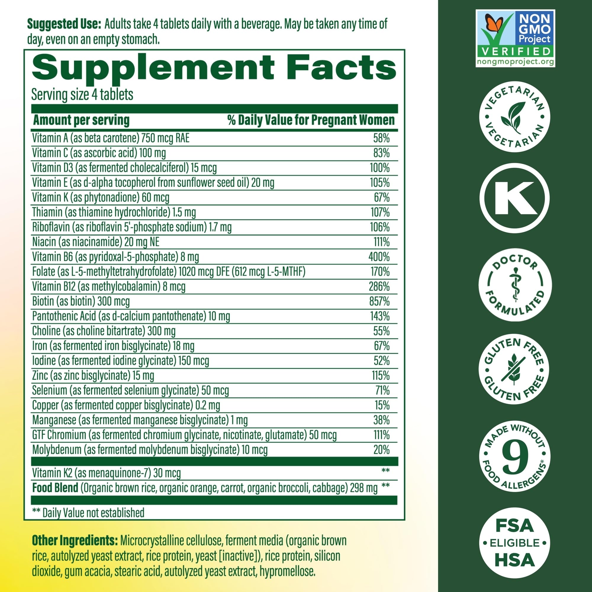 MegaFood Baby & Me 2 – gros plan sur les mini-tablettes, faciles à avaler.