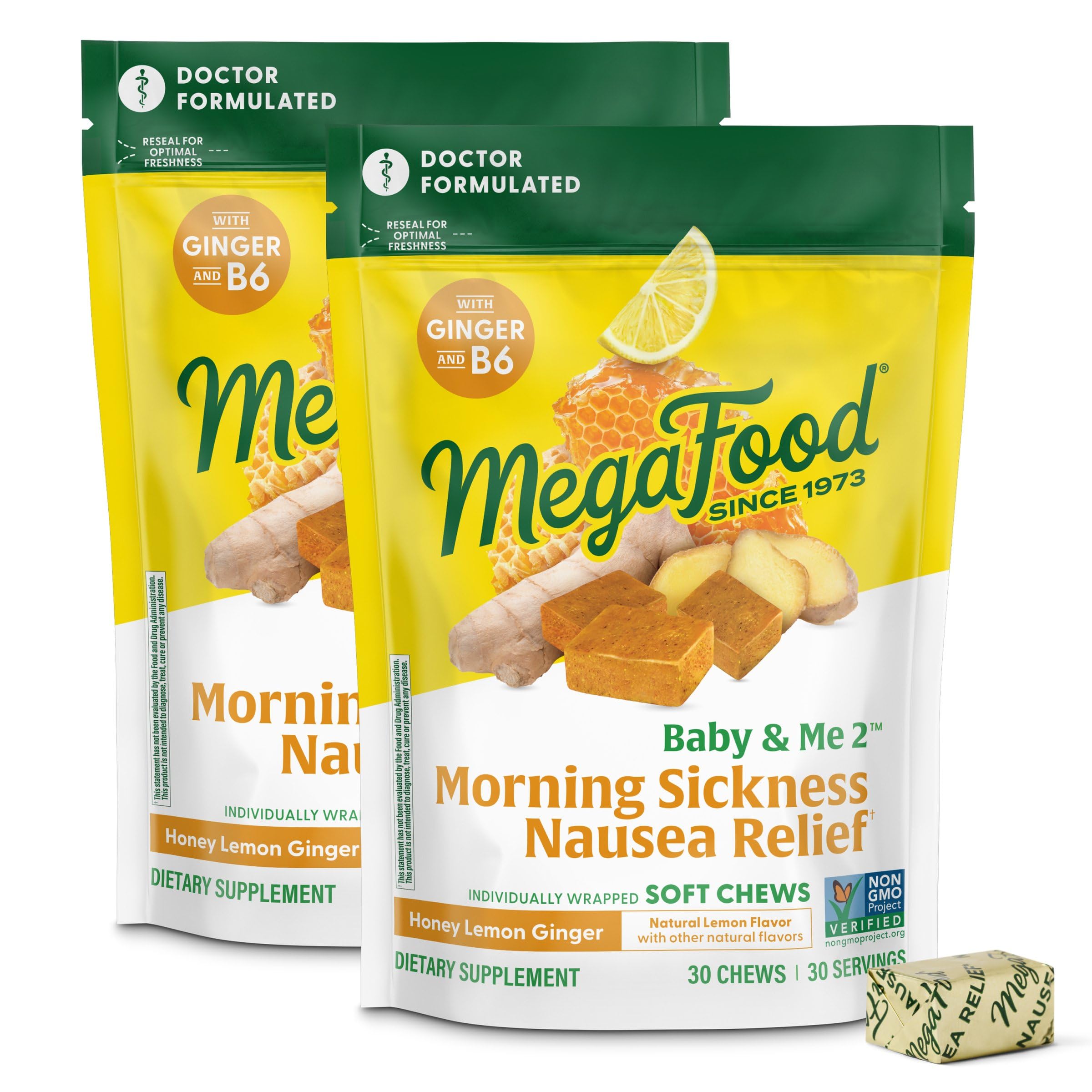 MegaFood Baby & Me Prenatal – emballage double, pratique à emporter en déplacement.