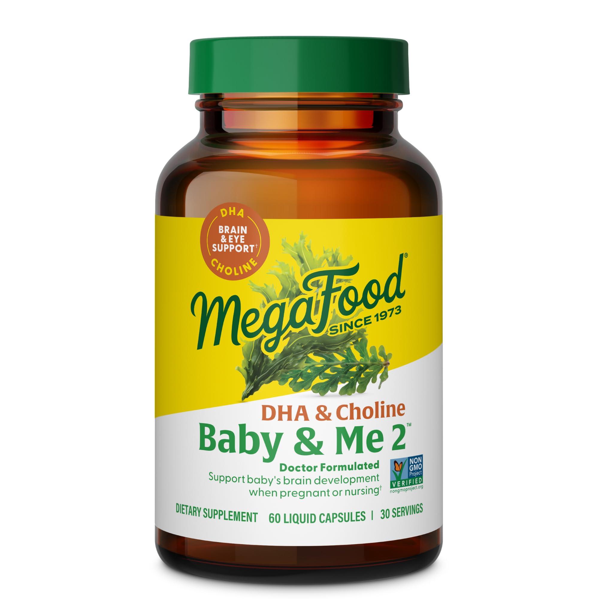 MegaFood Baby & Me 2 – DHA algues: soutient potentiellement le cerveau et les yeux.
