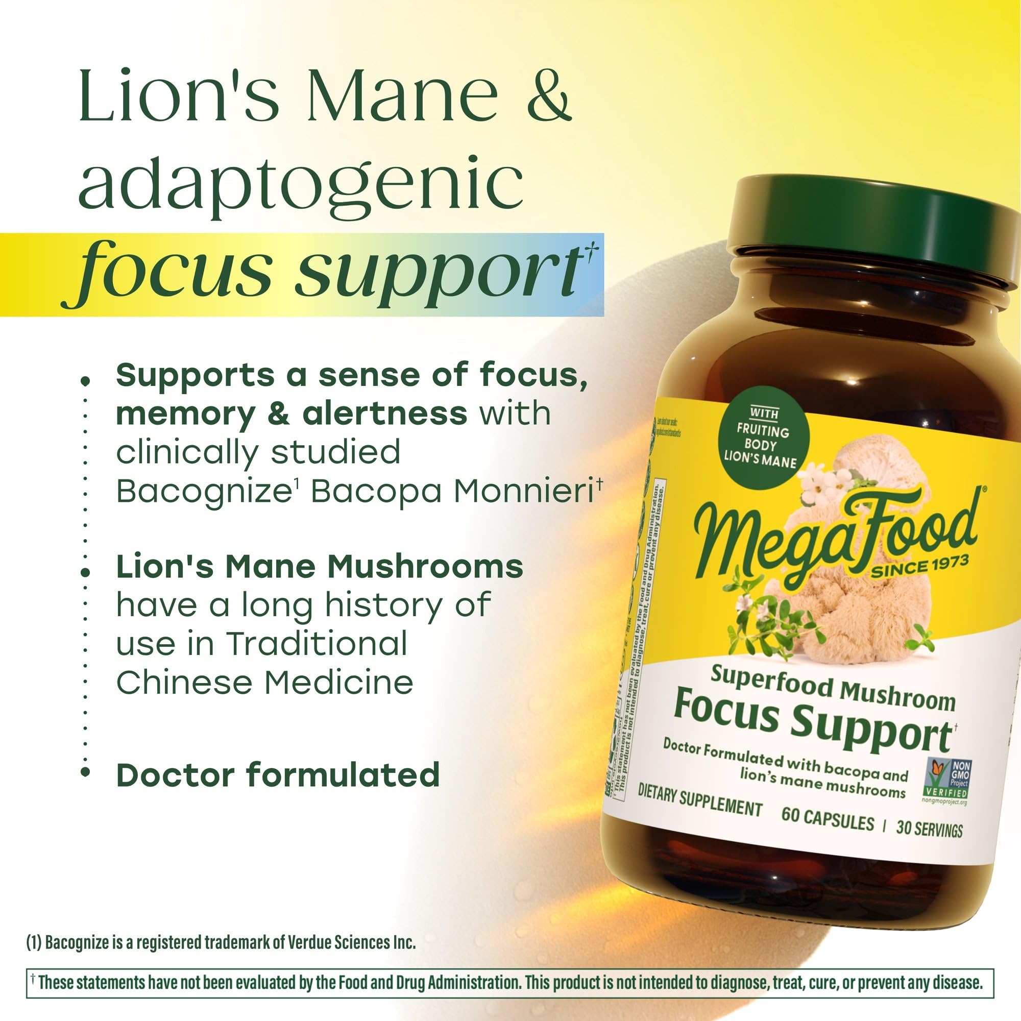 MegaFood bacopa monnieri pour soutenir la cognition.