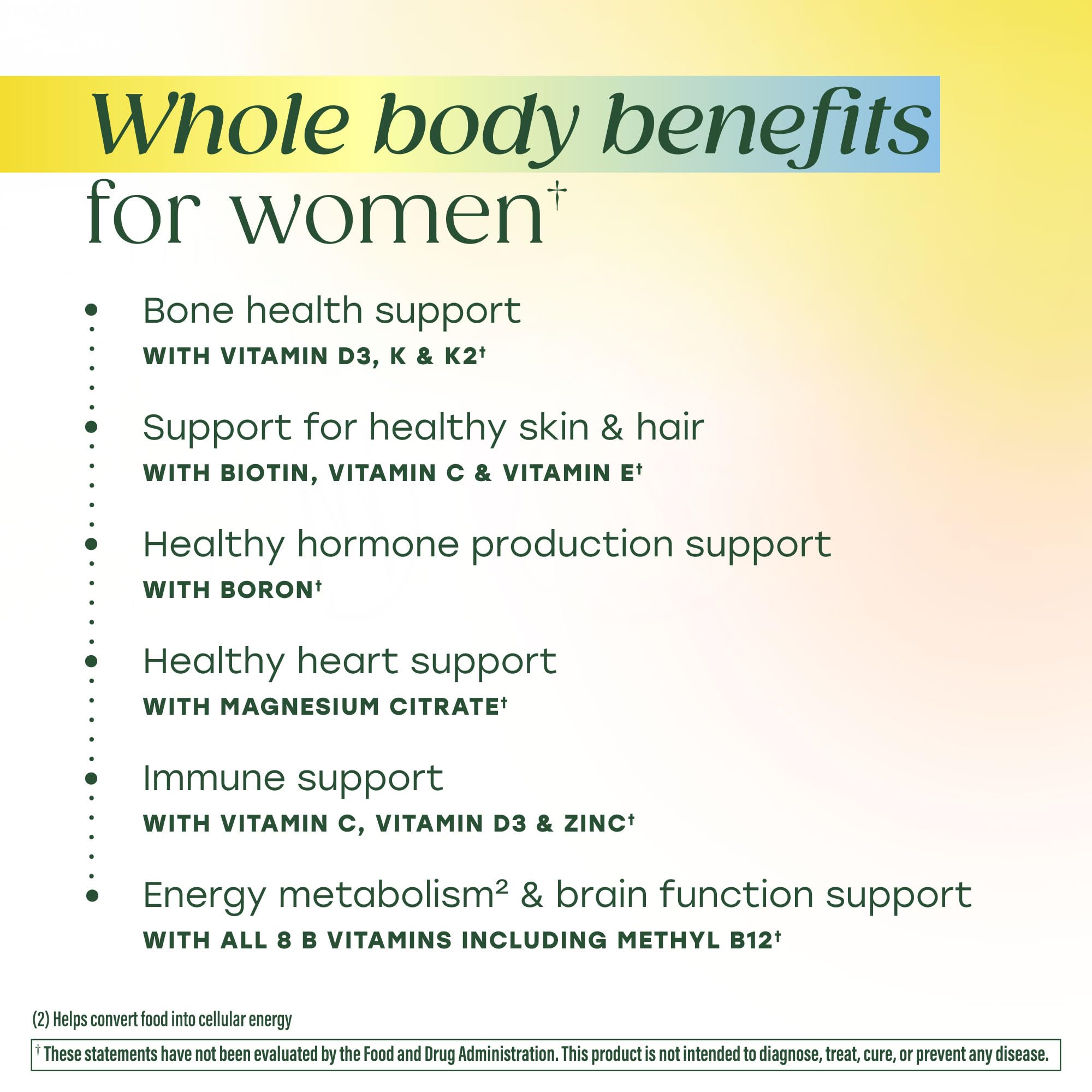 MegaFood biotine pour peau cheveux et ongles sains.