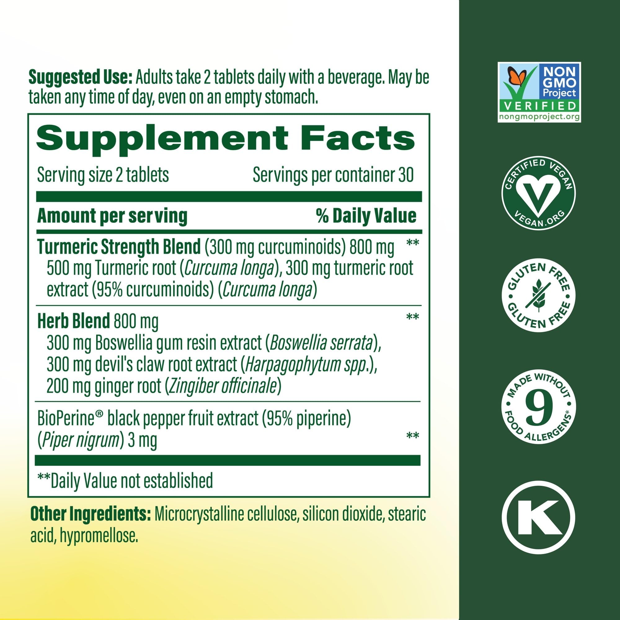 MegaFood Curcuma – Tablettes: mobilité au quotidien grâce aux curcuminoïdes.