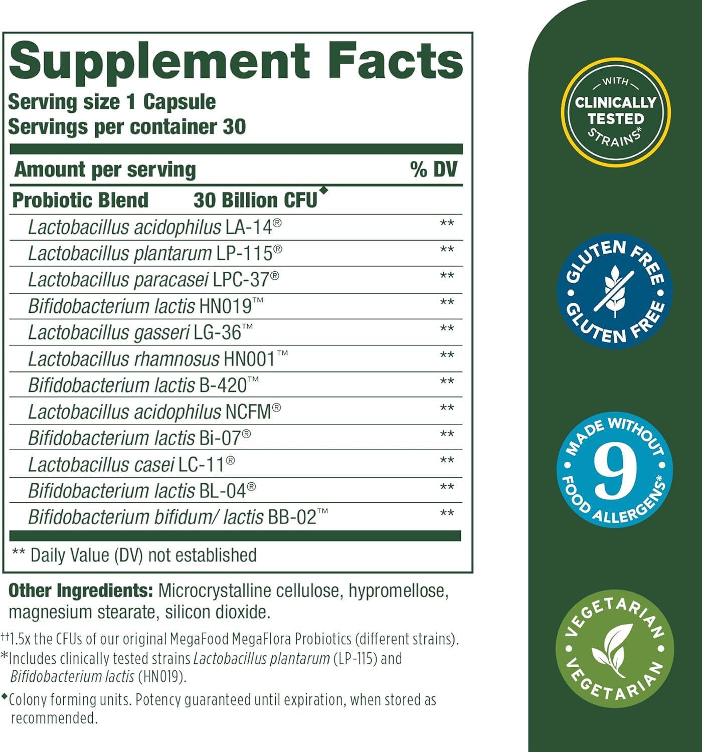 Capsule MegaFood Digestive Probiotic, pratique à emporter et prise journalière