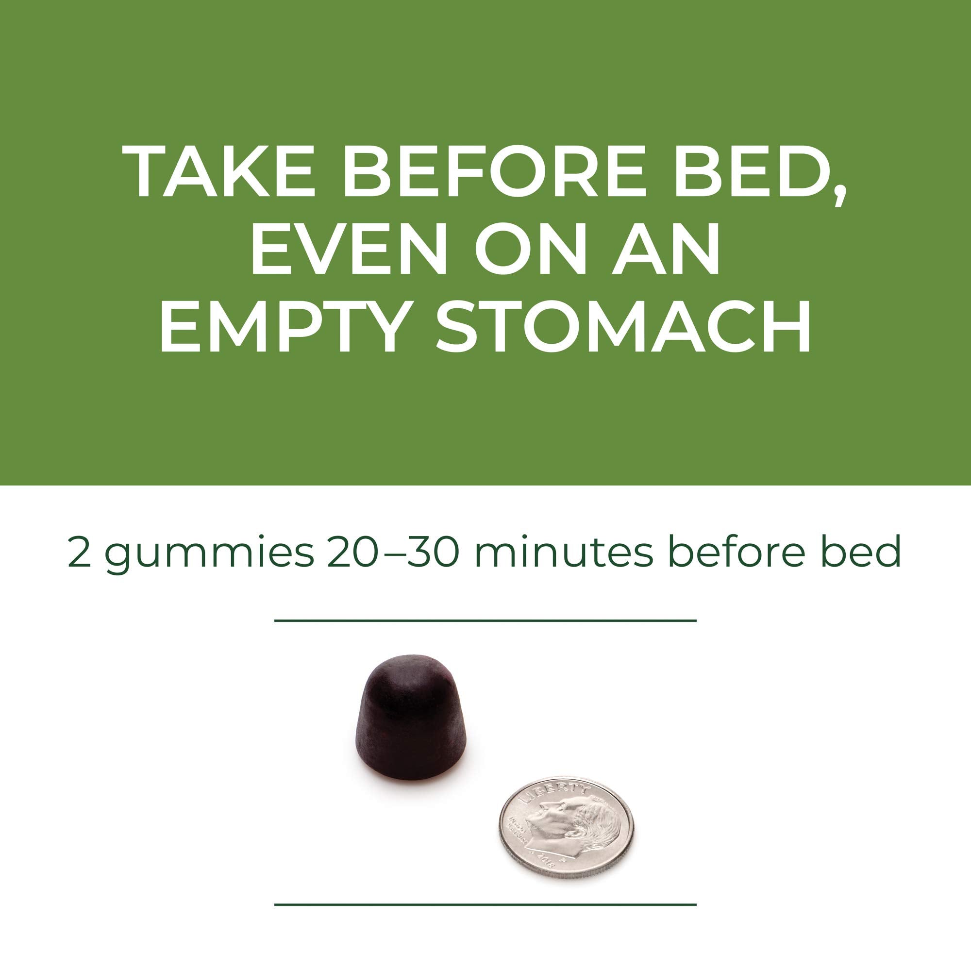 Avant le coucher: deux gommes MegaFood Mélatonine pour une routine nocturne.