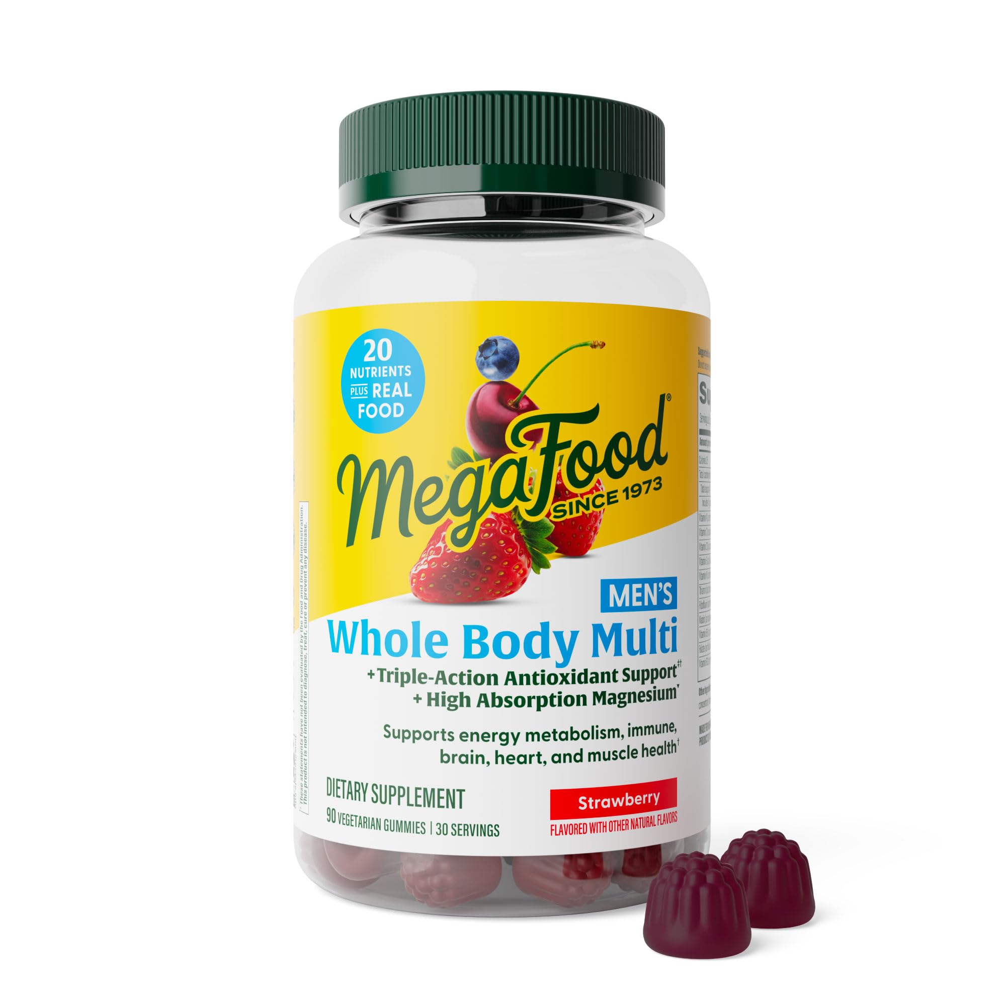 MegaFood Gommes multivitamines pour hommes – boîte 90, soutien immunitaire potentiel