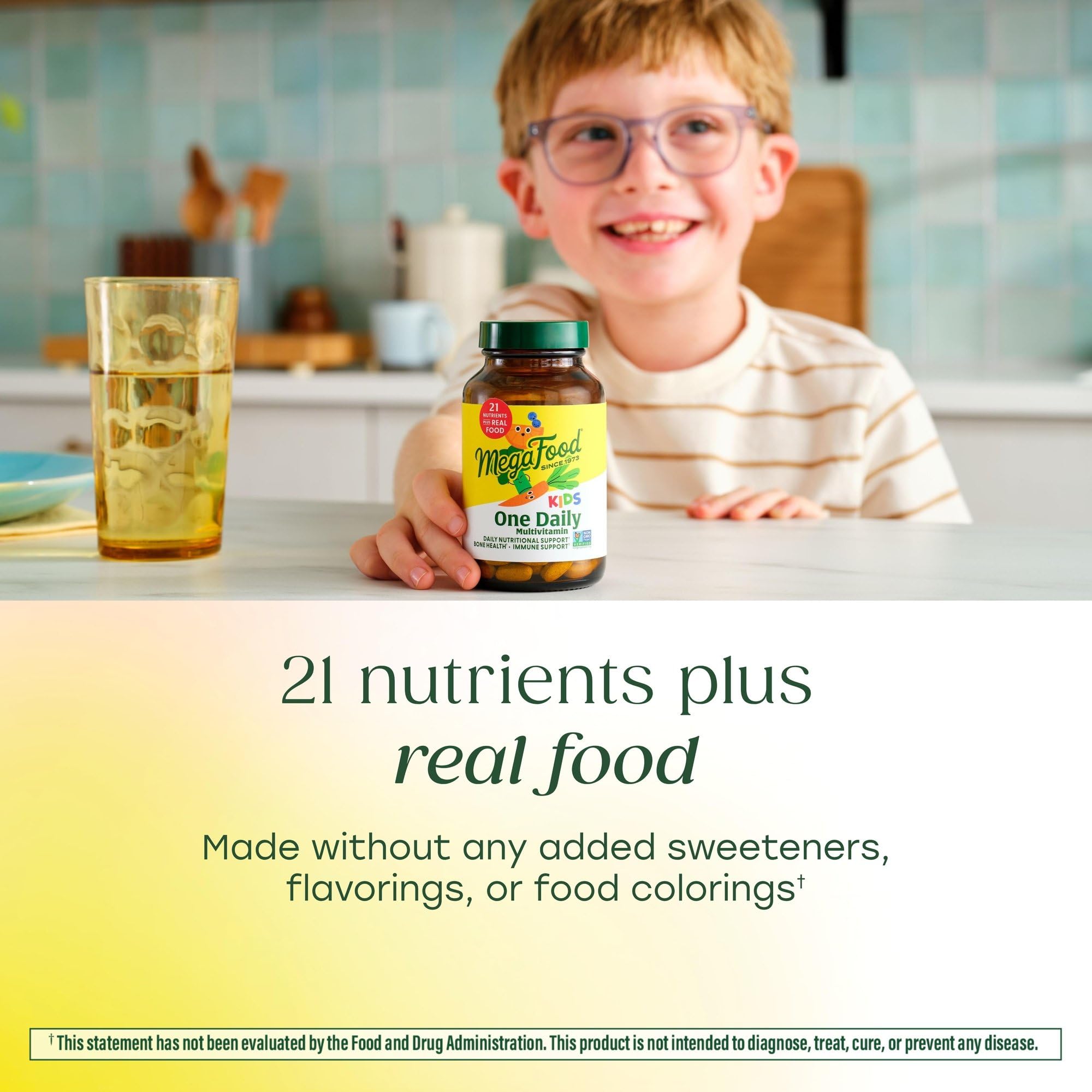 MegaFood Kids Daily Multivitamin – capsules végétariennes pour enfants actifs