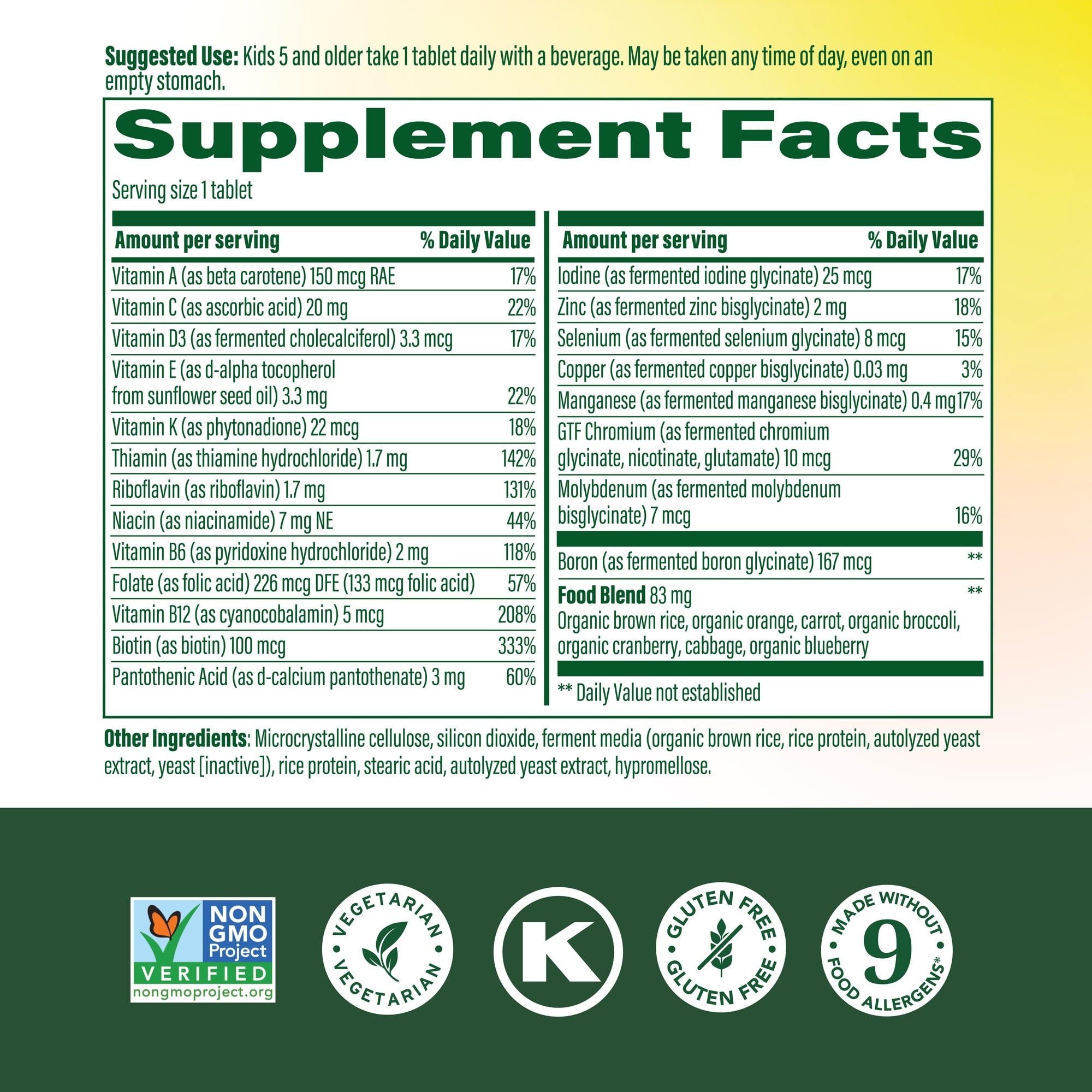 MegaFood Kids Daily Multivitamin – capsules petit format faciles à avaler