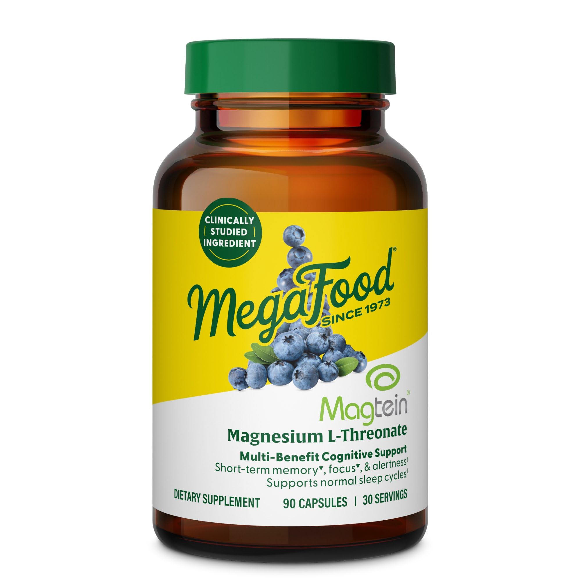 MegaFood Magtein: bouteille de gélules magnésium-thréonate prête à l’utilisation pour un usage quotidien