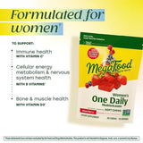 MegaFood Multivitamine Femme, ingrédients naturels pour nutrition équilibrée.