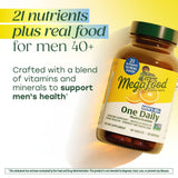 MegaFood Multivitamine Homme 40+ – ingrédients issus d’aliments réels.