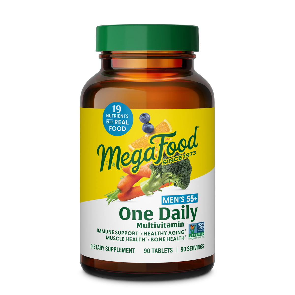 MegaFood Multivitamine Homme 55+ – Bouteille visible pour un usage quotidien