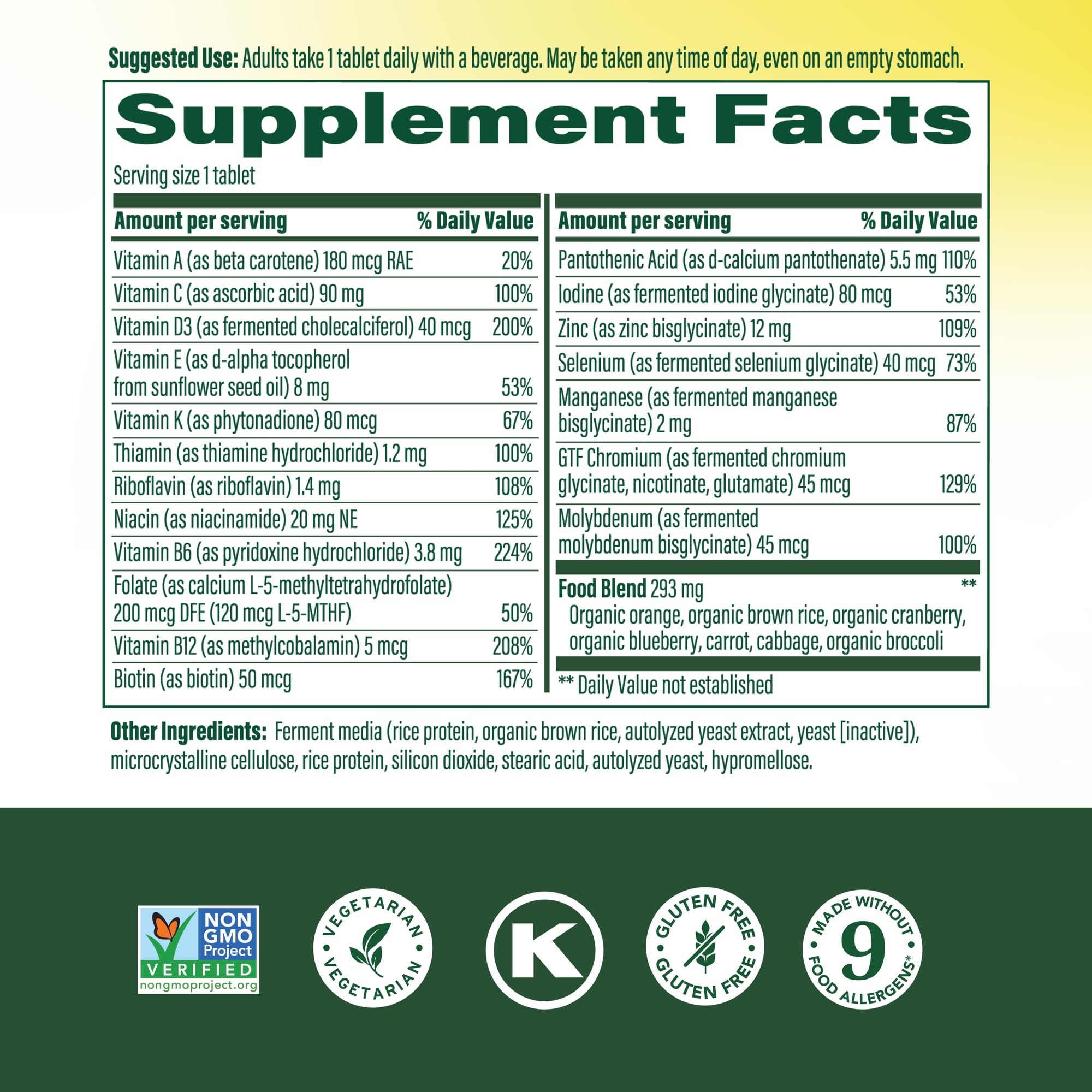 MegaFood Multivitamine Homme55+ – Comprimés jour faciles à prendre pour soutenir l’énergie naturelle.