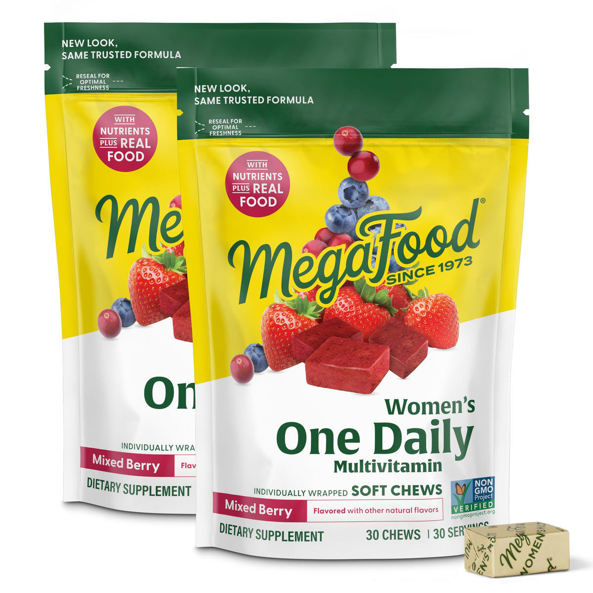 MegaFood Multivitamines Femmes gommes fruits quotidiennes pour l'énergie et le soutien immunitaire