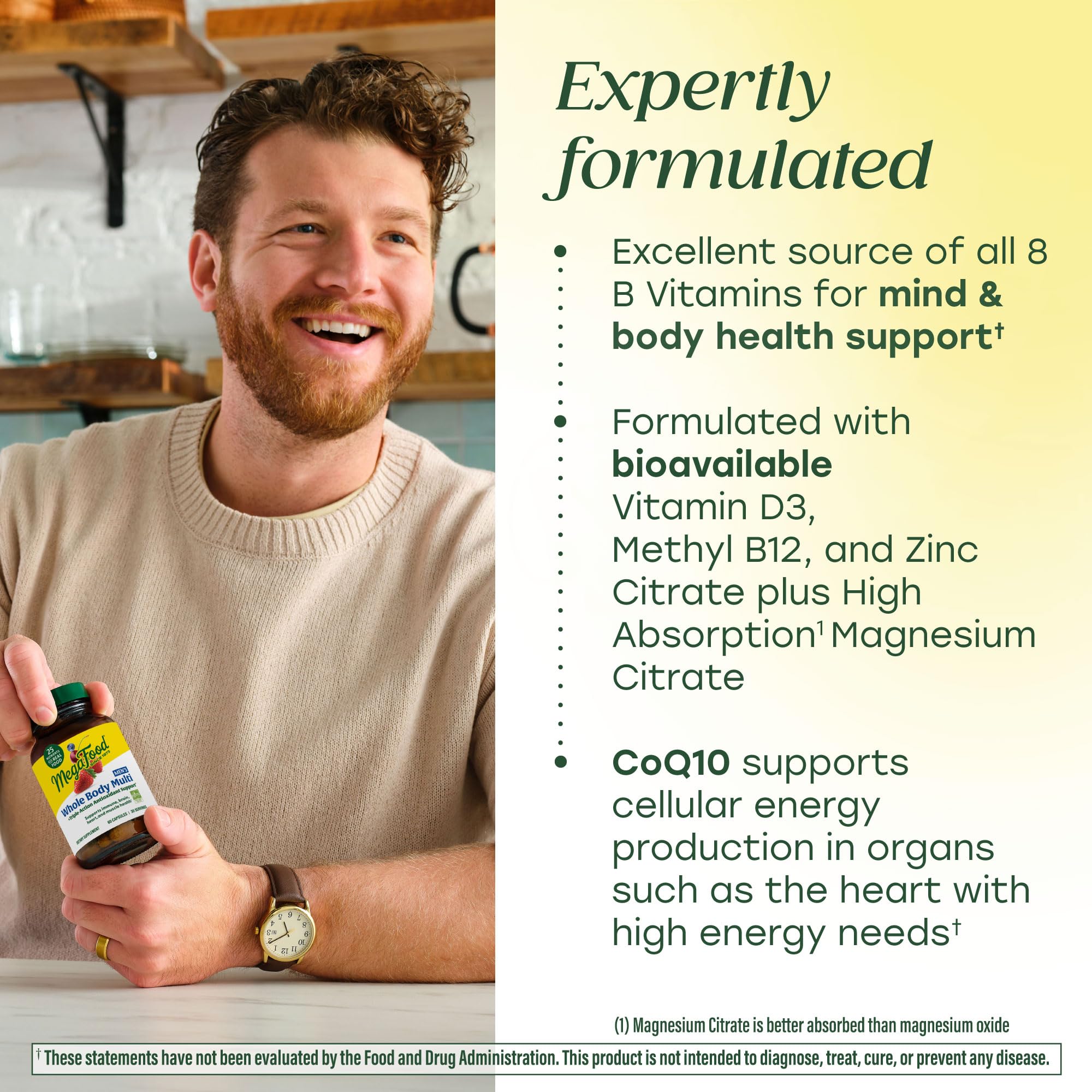 MegaFood – bouteille montrant D3 et K2 pour une absorption biodisponible.