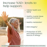 MegaFood NAD+ bouteille ouverte montrant les gélules, accessibilité facile