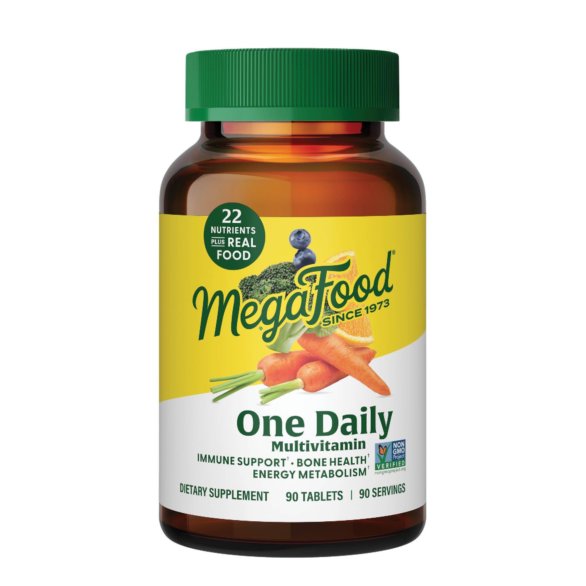 MegaFood One Daily en flacon, soutien nutritionnel quotidien pour adultes.