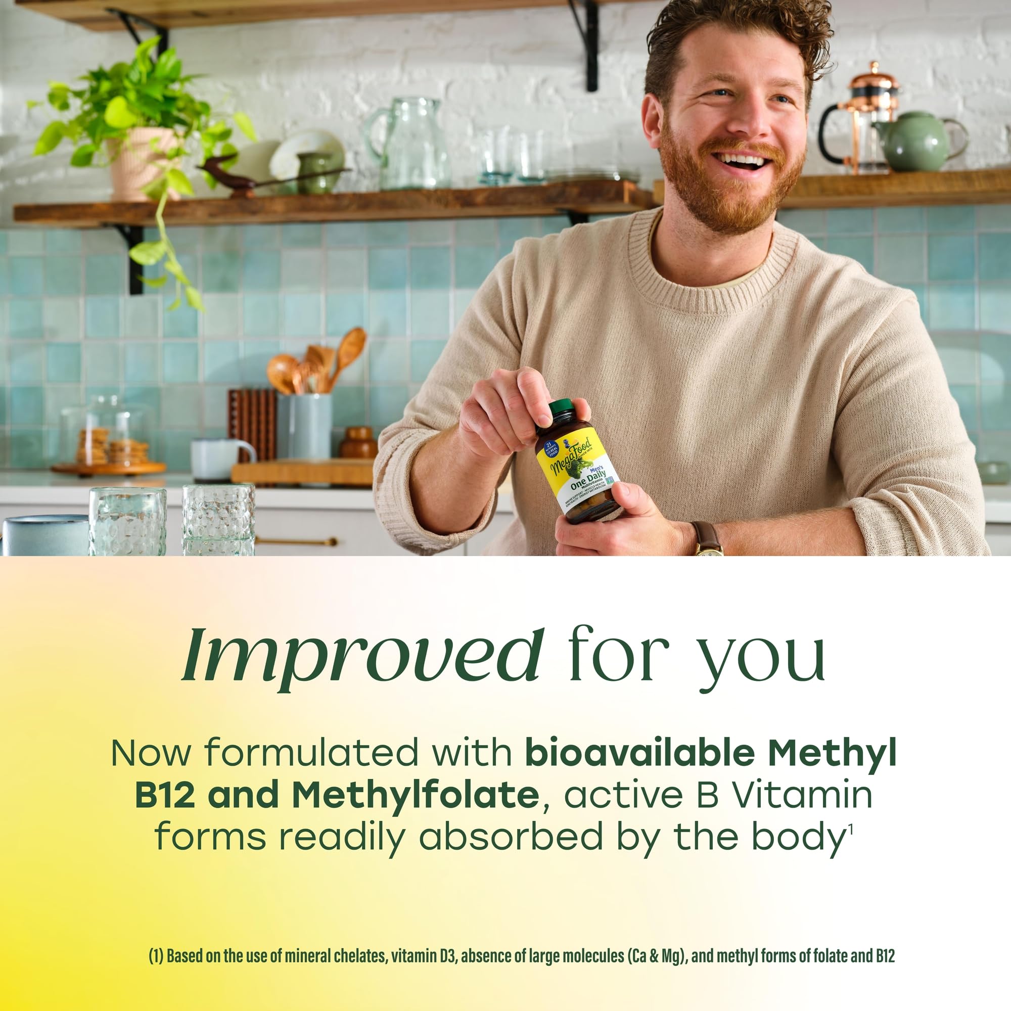 MegaFood One Daily Men prise quotidienne – utilisation facile à tout moment de la journée