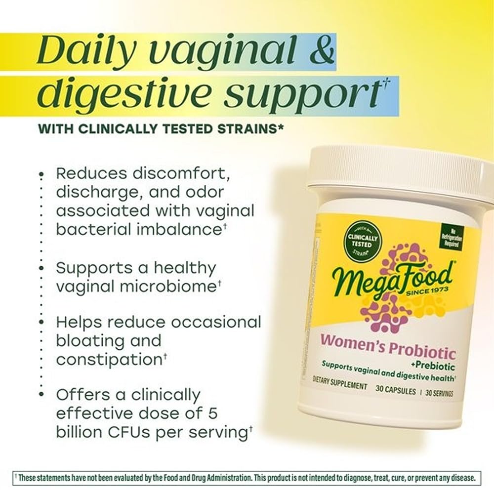 MegaFood Prébiotiques – fibres naturelles nourrissant les bonnes bactéries de l’intestin.