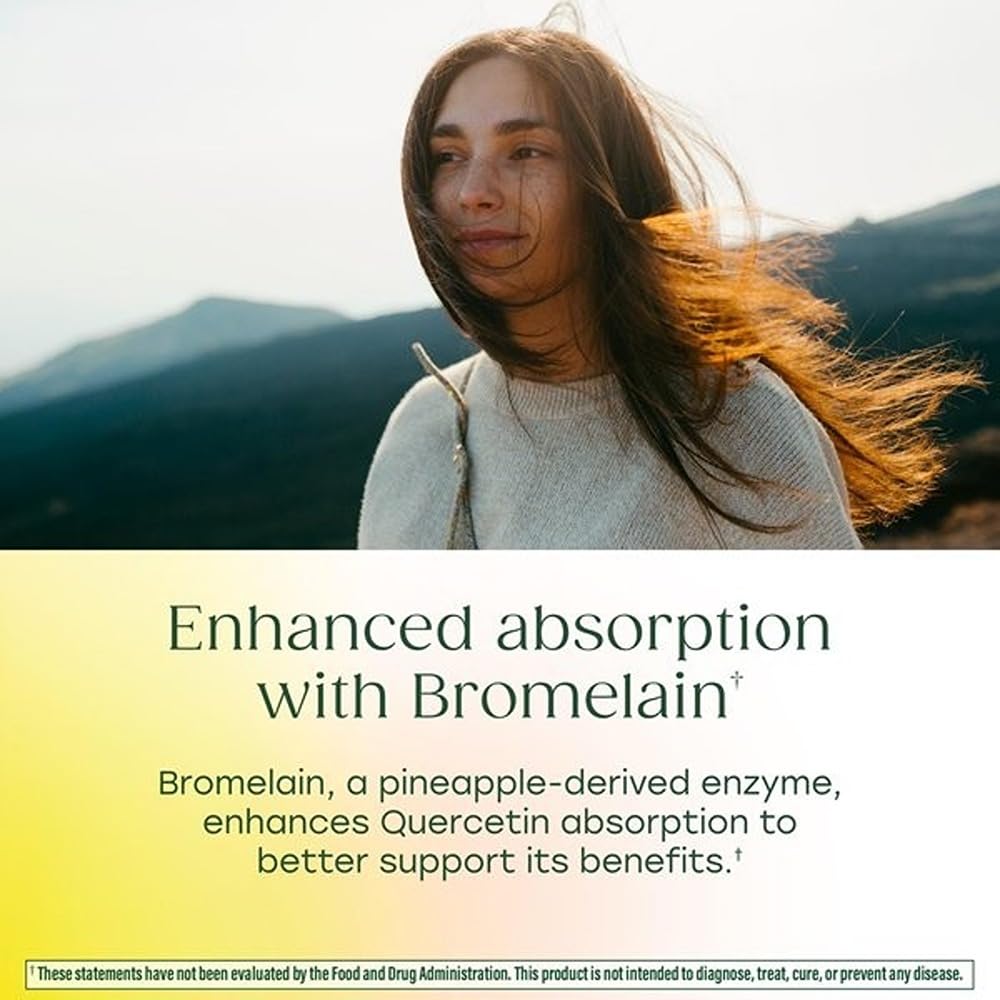 Absorption améliorée grâce à Bromélaïne, MegaFood Quercétine en gélules