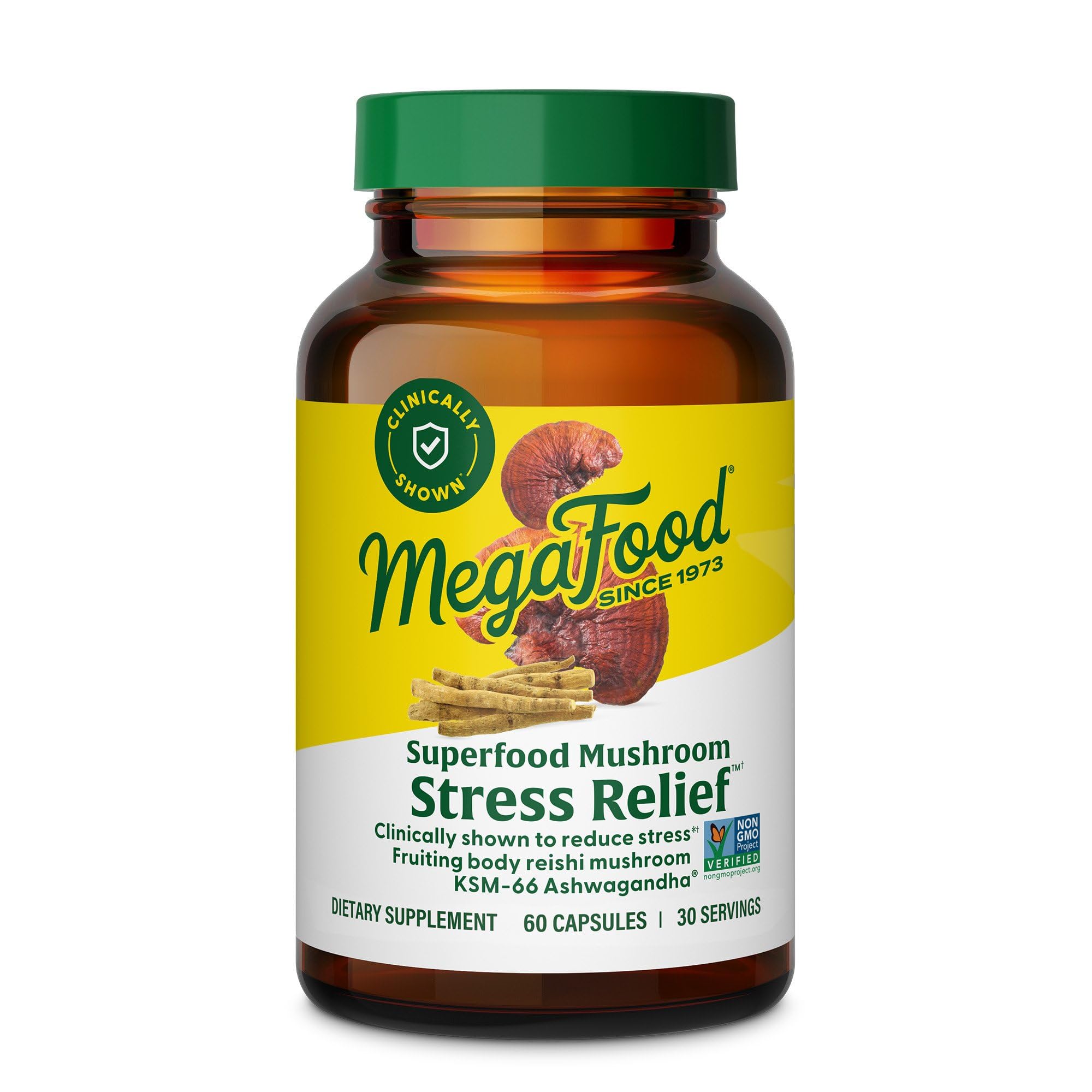 MegaFood Reishi gelules: soutien potentiel du stress au quotidien.