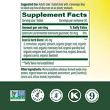 MegaFood Selenium, étiquette montrant le mélange aliments et herbes.