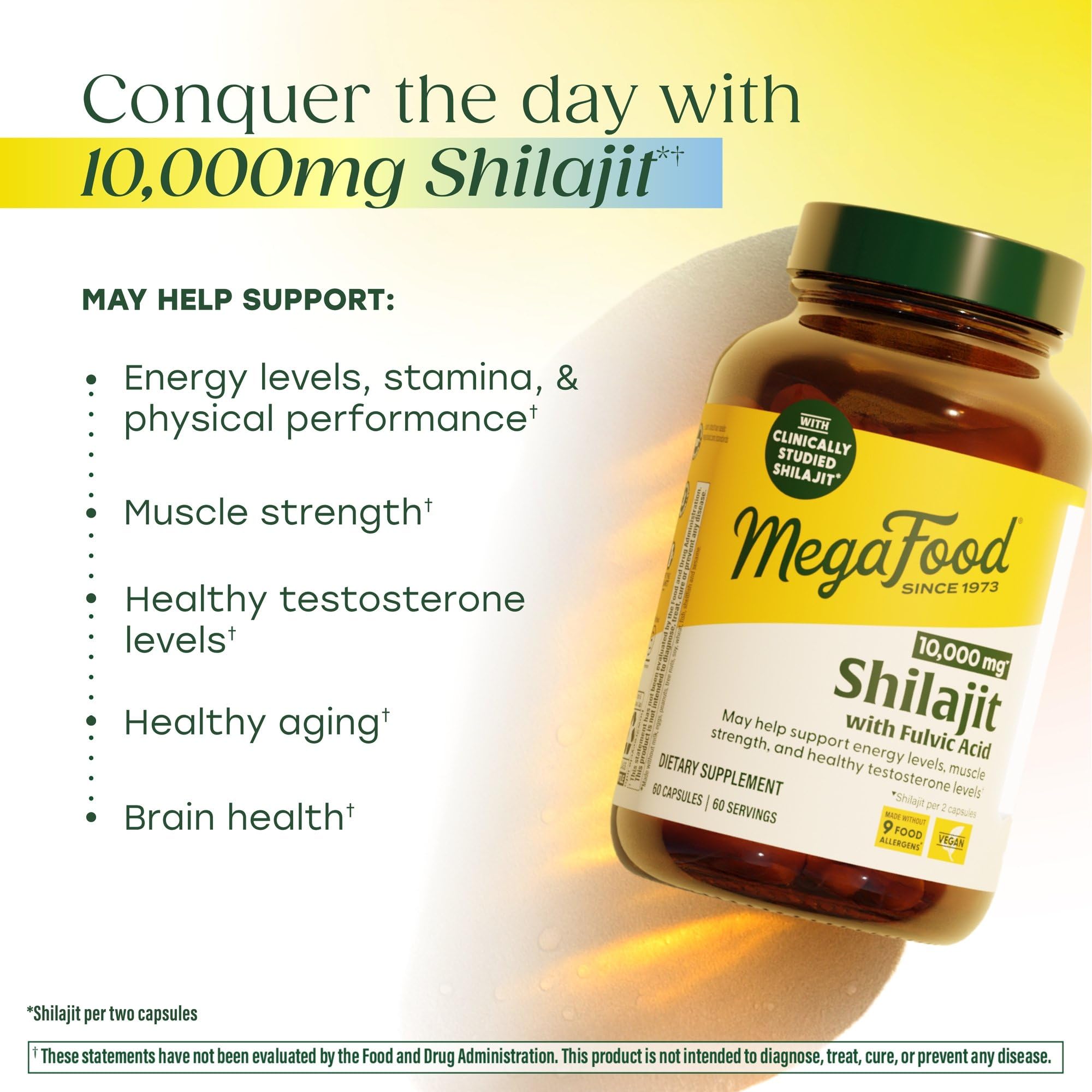 MegaFood Shilajit acide fulvique illustrant le soutien antioxydant potentiel.