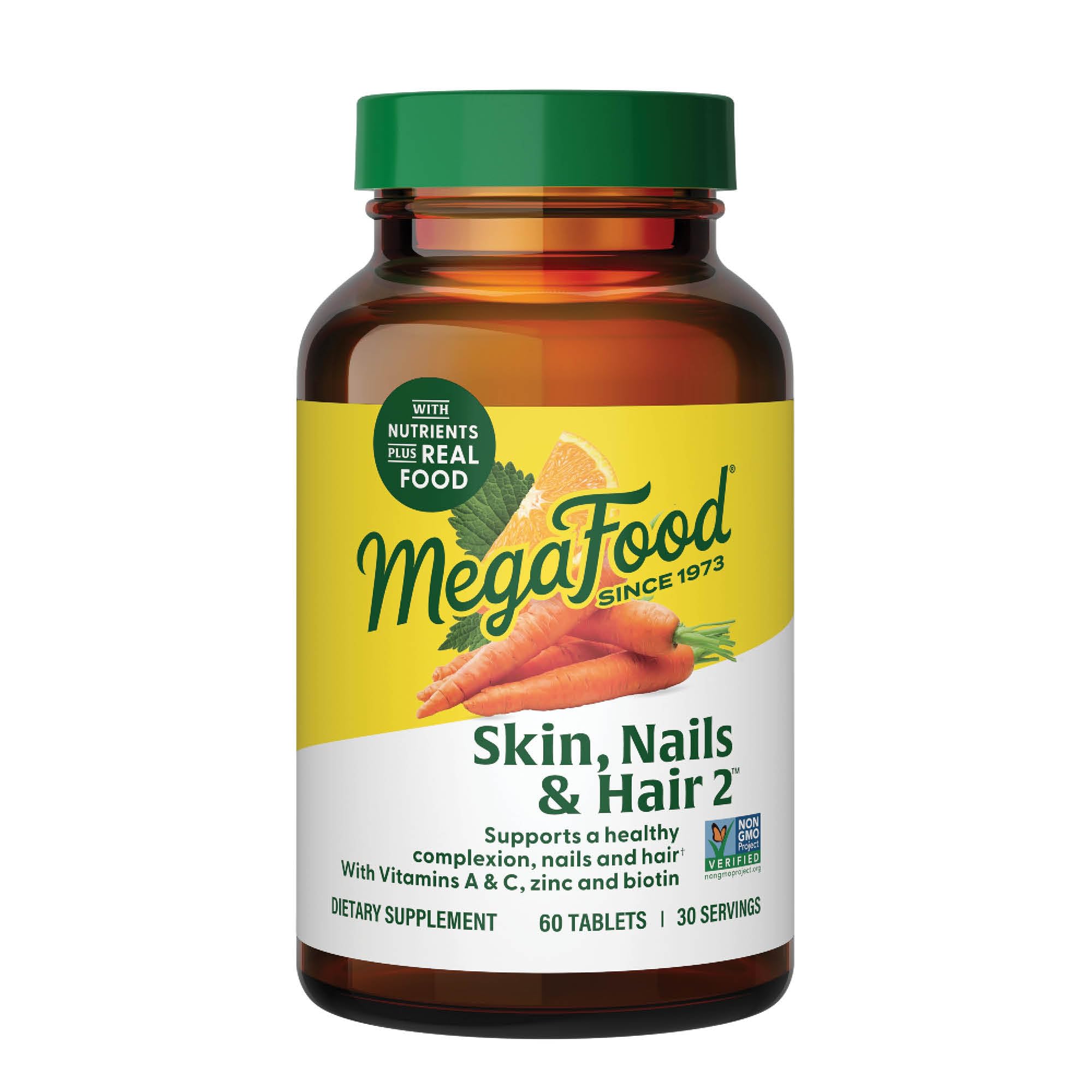 MegaFood Skin, Nails & Hair 2 : bouteille de comprimés prête à l’emploi quotidien