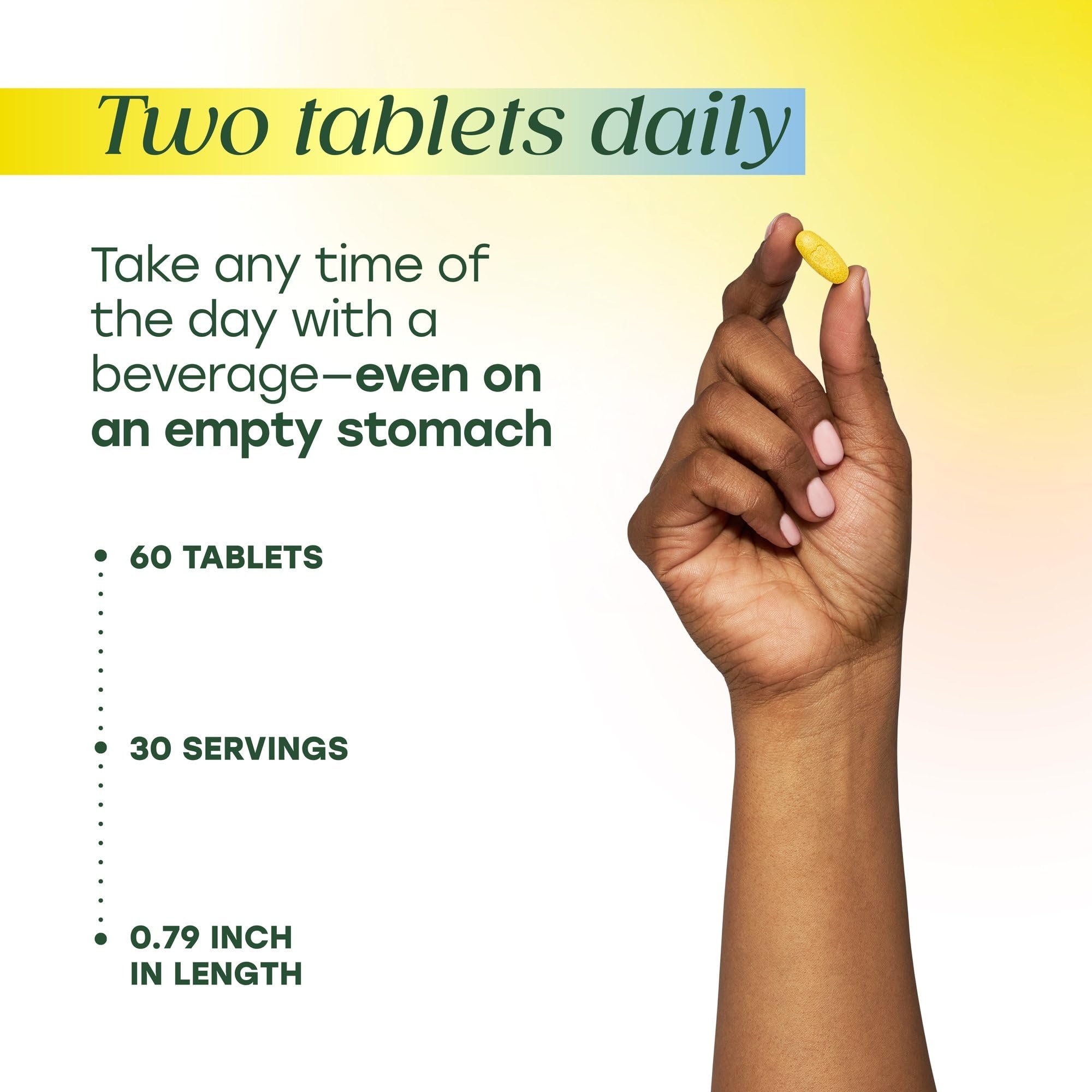 MegaFood Tablettes Véganes: emballage indiquant une option sans produits animaux.