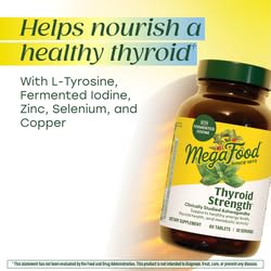 MegaFood Thyroid Strength: capsules blanches prêtes à être consommées.