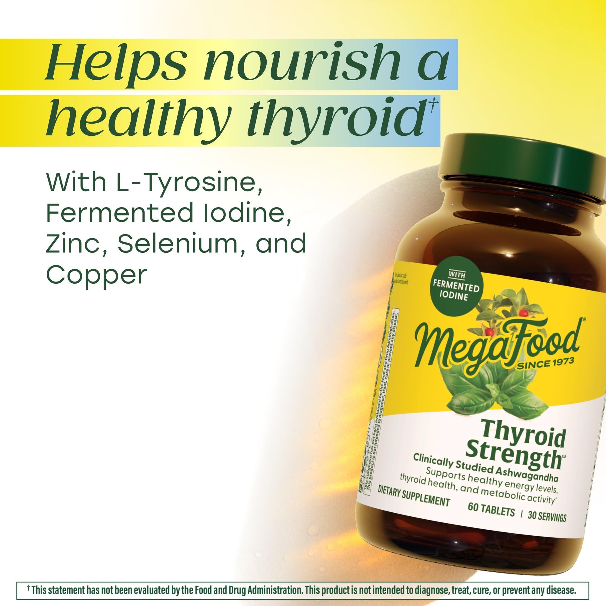 Gélules MegaFood Thyroid Strength faciles à avaler pour le quotidien