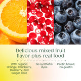 MegaFood Vitamine D3 Gummies saveur fruits avec gingembre, texture plaisante.