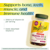 MegaFood Vitamine D3 Gummies prise végétarienne et sans gluten.