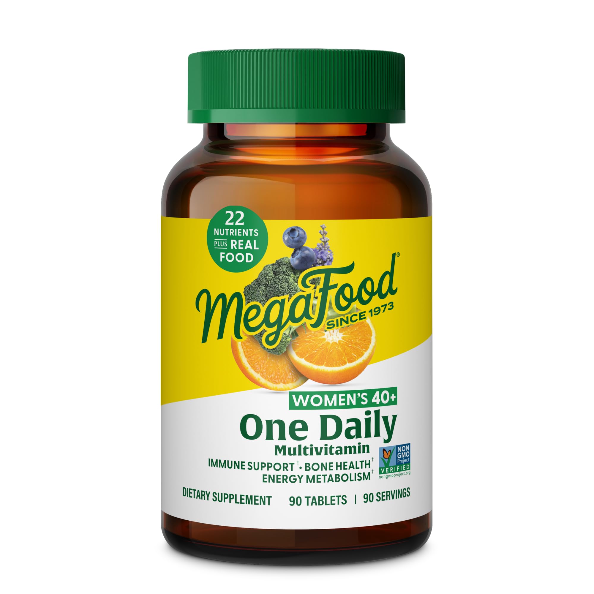 MegaFood Women 40+ : bouteille de 90 comprimés prêts à l'emploi.