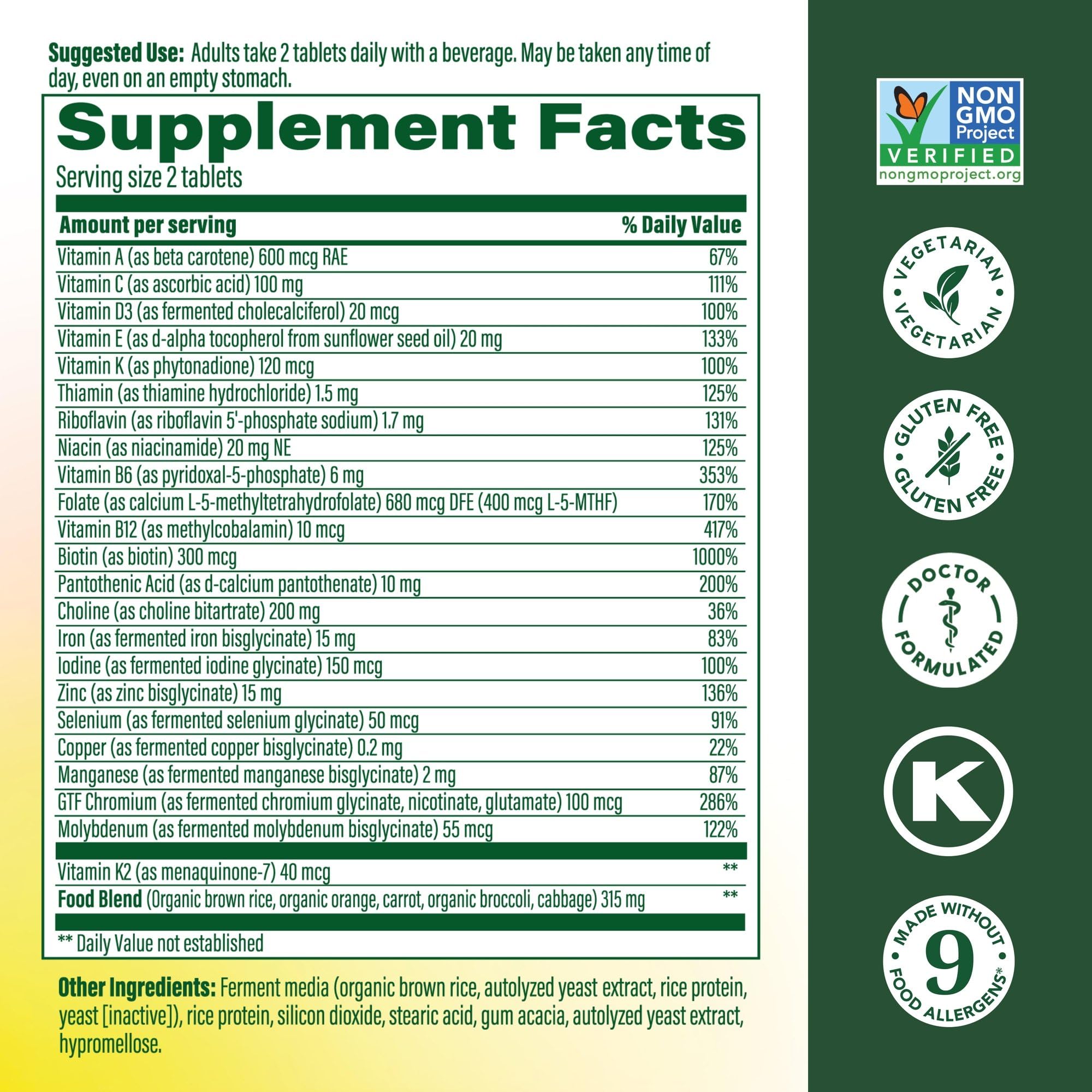 MegaFood Vitamines Femmes Avancées – tablettes quotidiennes, dosage pratique