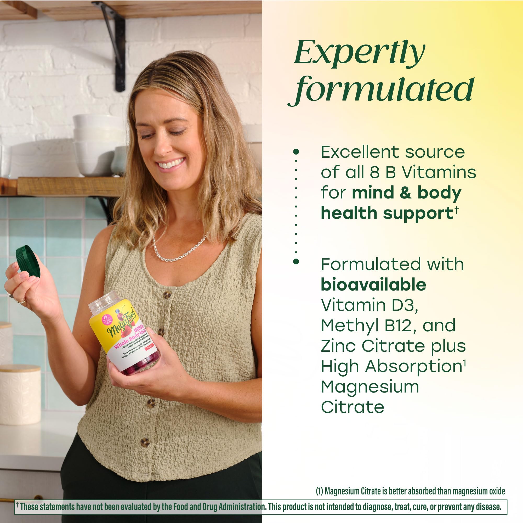 MegaFood gommes quotidiennes, prise facile et routine nutritionnelle pratique.