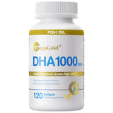 MegaGold DHA1000: bouteille de gélules faciles à avaler et apport oméga-3.