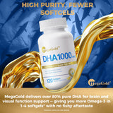 MegaGold DHA1000: capsules mini faciles à avaler, sans arrière-goût.