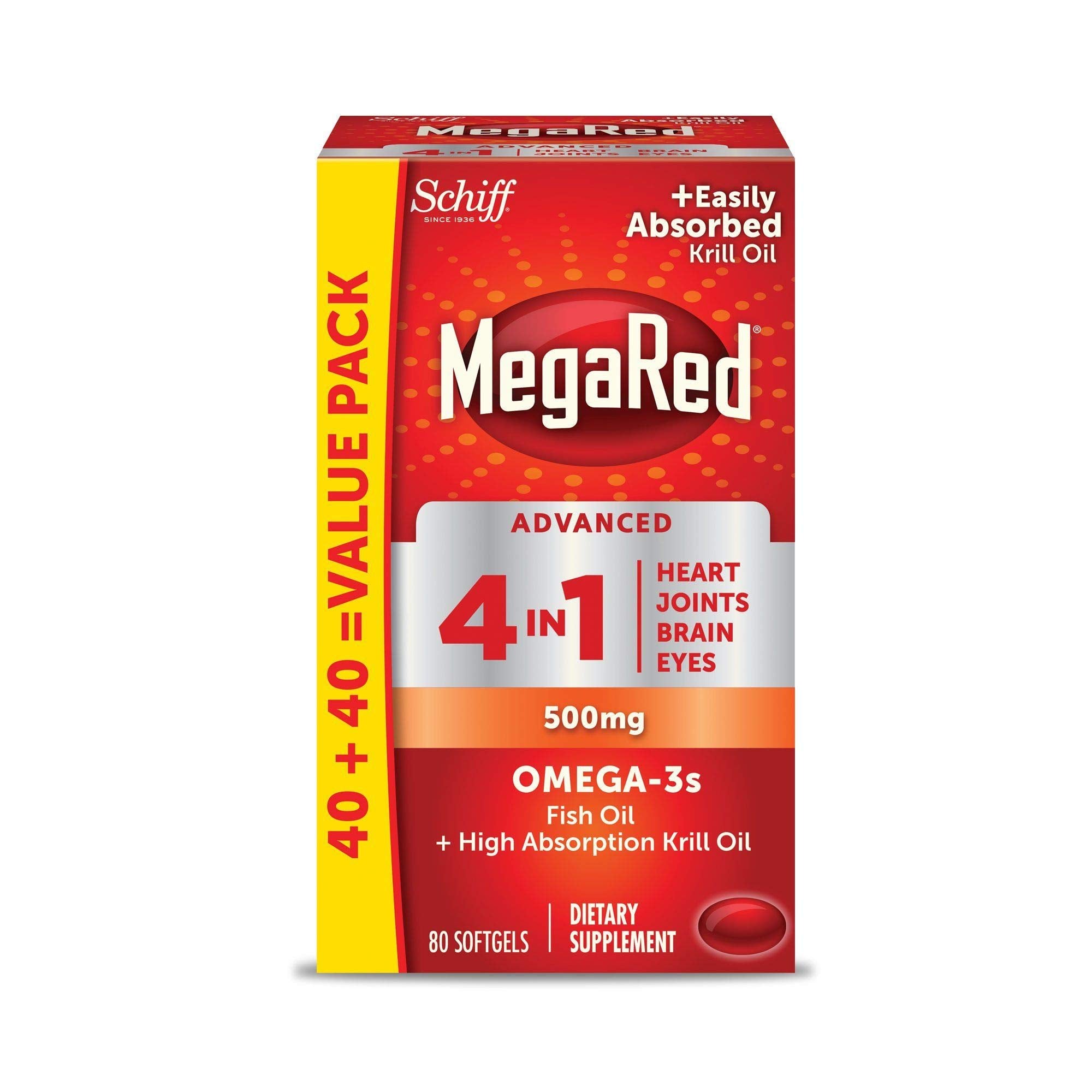 Megared Advanced 4-en-1 : bouteille de gélules Omega-3 pour le cœur et la vitalité.