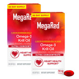 MegaRed gélules krill en bouteille, apport quotidien en oméga-3.