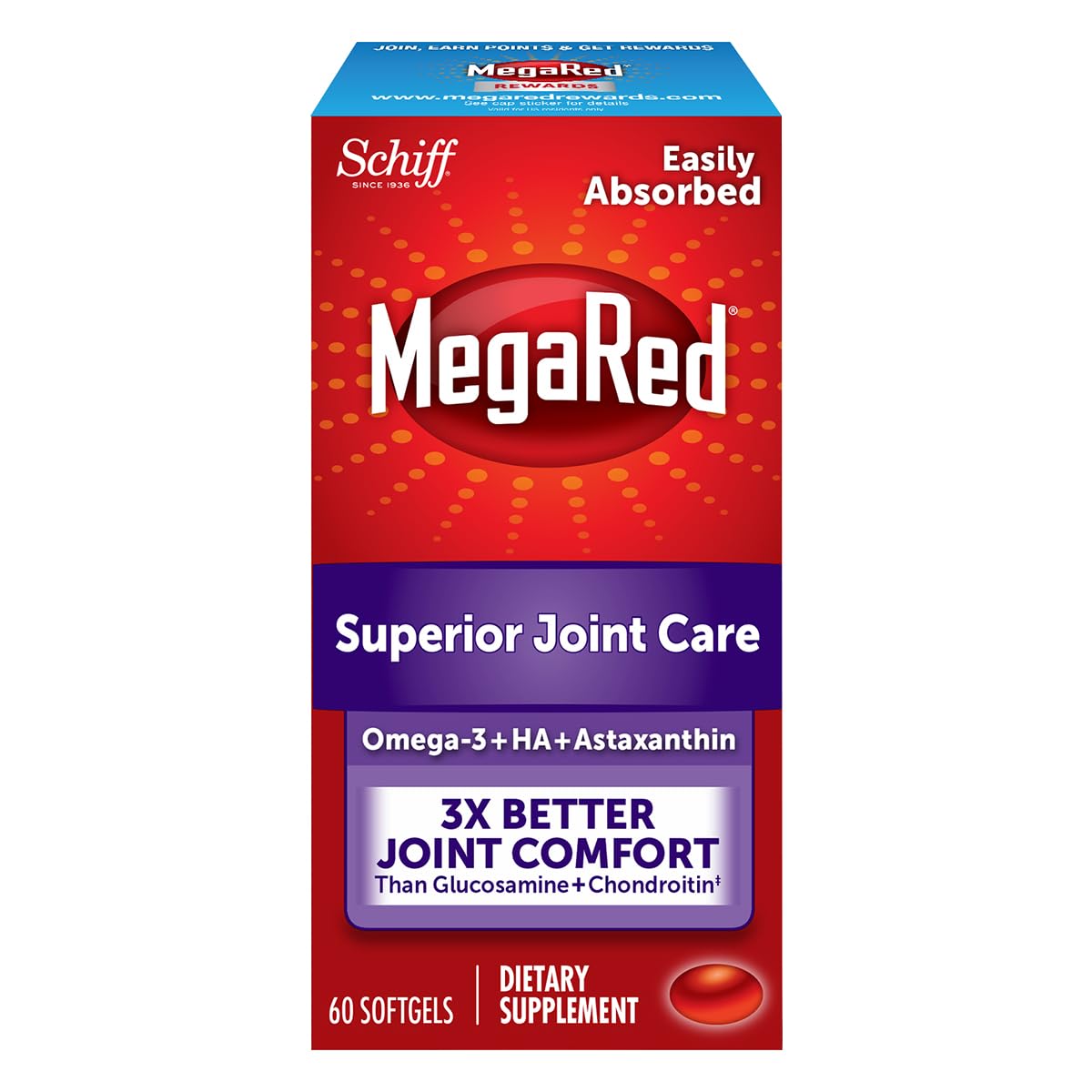 MegaRed huile krill en bouteille, pratique pour usage quotidien.