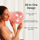 MEGELIN Masque LED rouge visage application-domicile: utilisation simple et pratique chez soi.