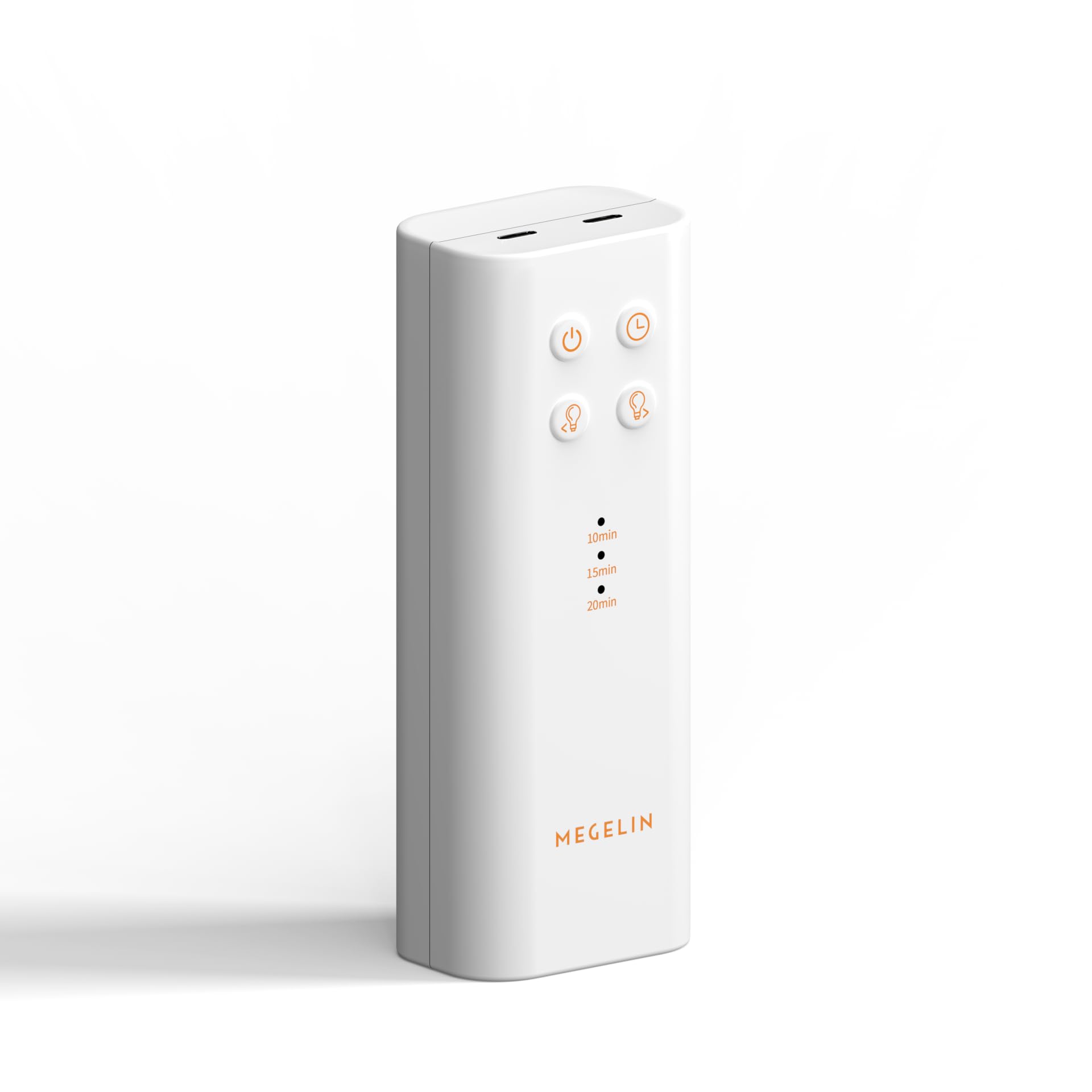 Megelin masque LED batterie blanche, design ergonomique et confort.