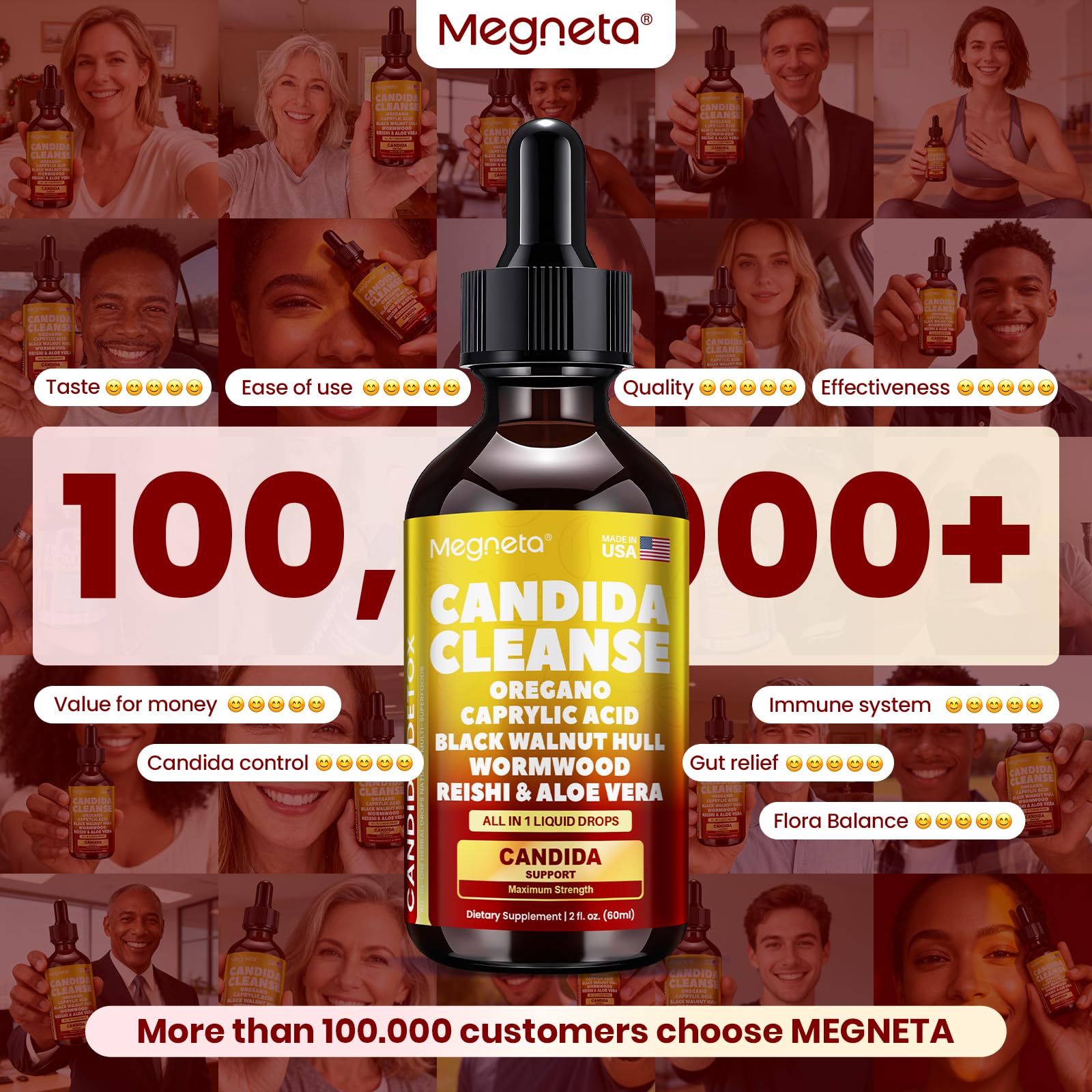 MEGNETA Candida Cleanse – emballage-durable: emballage clair et pratique.