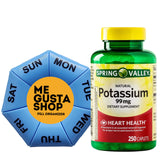 ME GUSTA SHOP Spring Valley Potassium Caplets 99 mg - bouteille claire et pratique