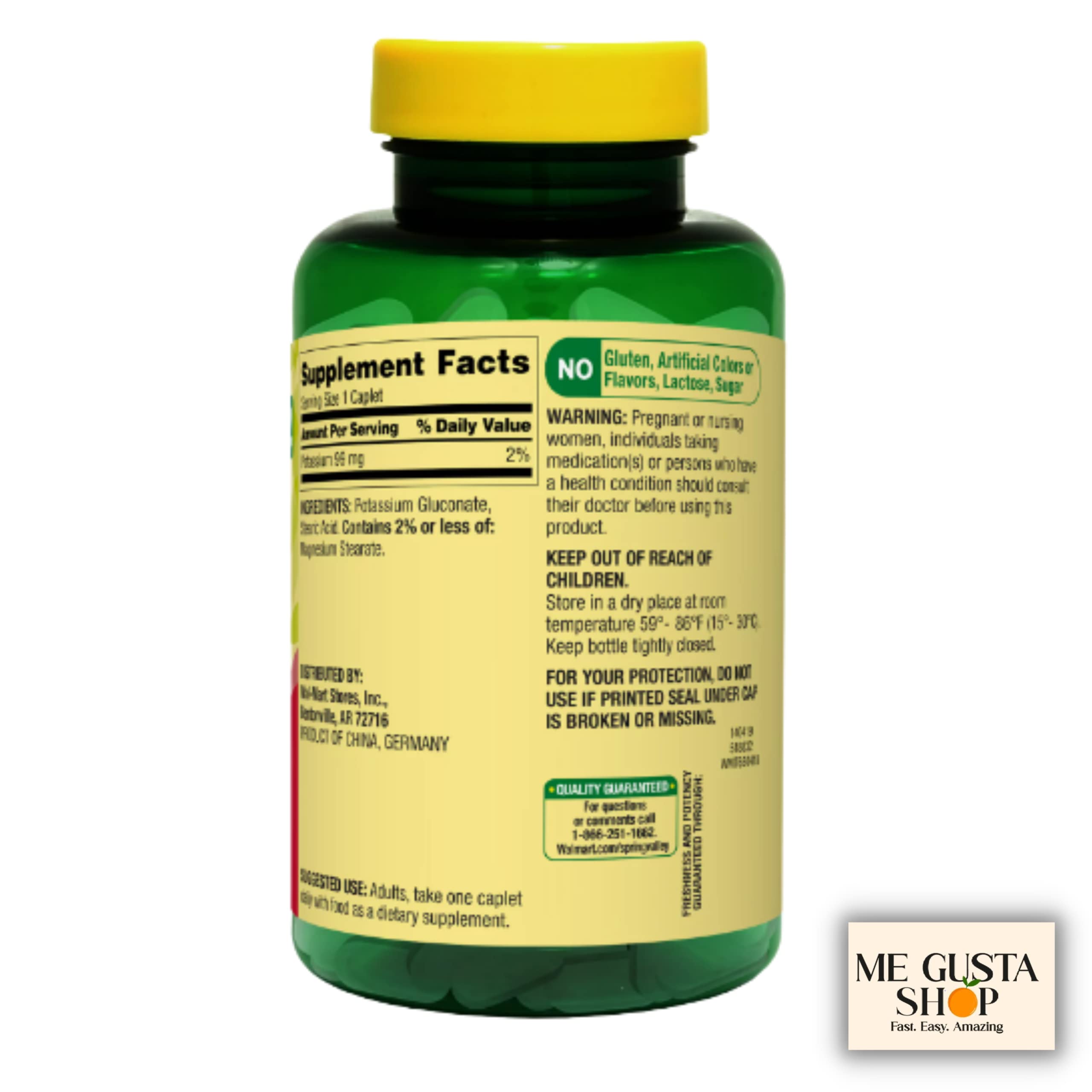 Emballage extérieur du pack Potassium Caplets ME GUSTA SHOP