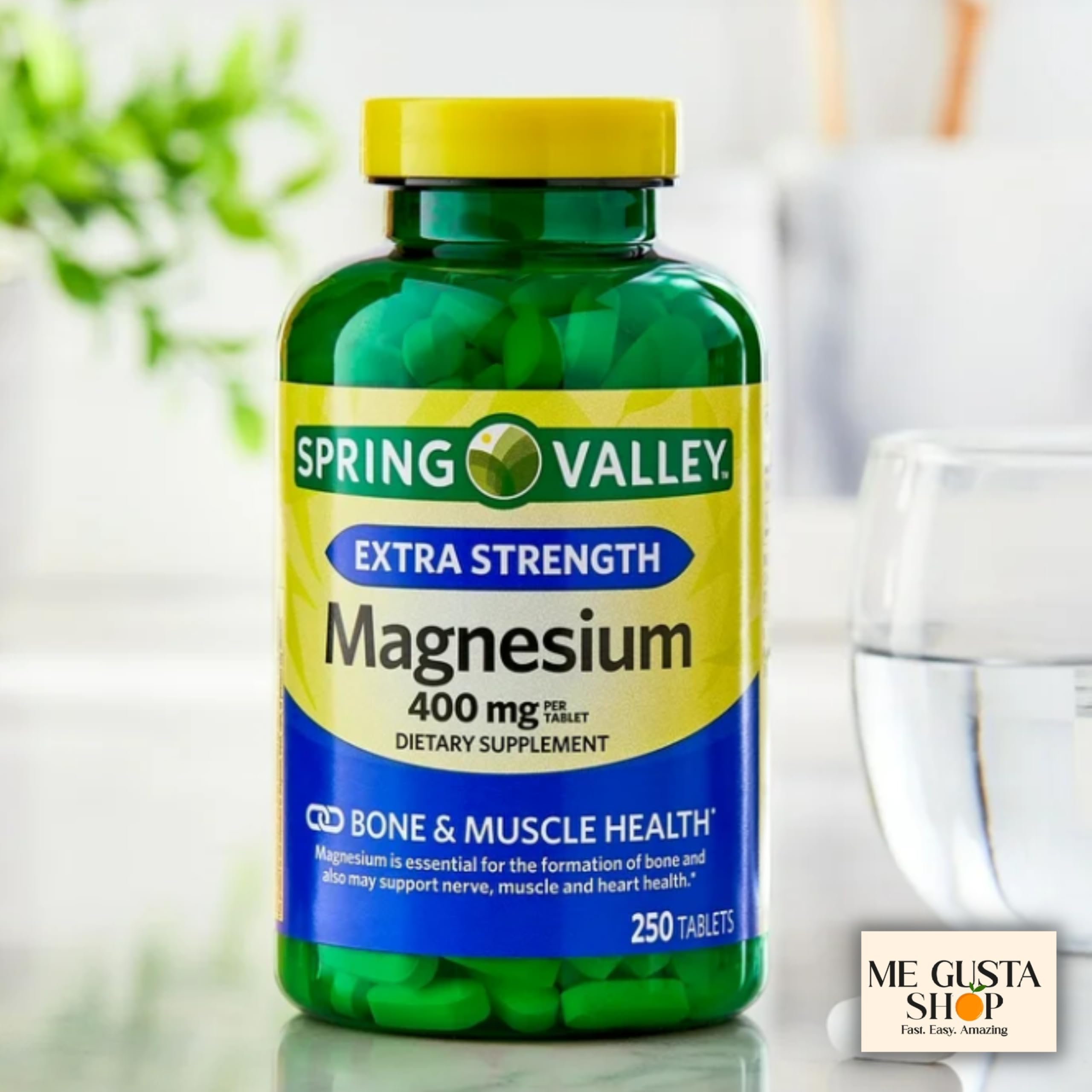 ME GUSTA SHOP Spring Valley Magnésium 400 mg – étiquette nutrition claire