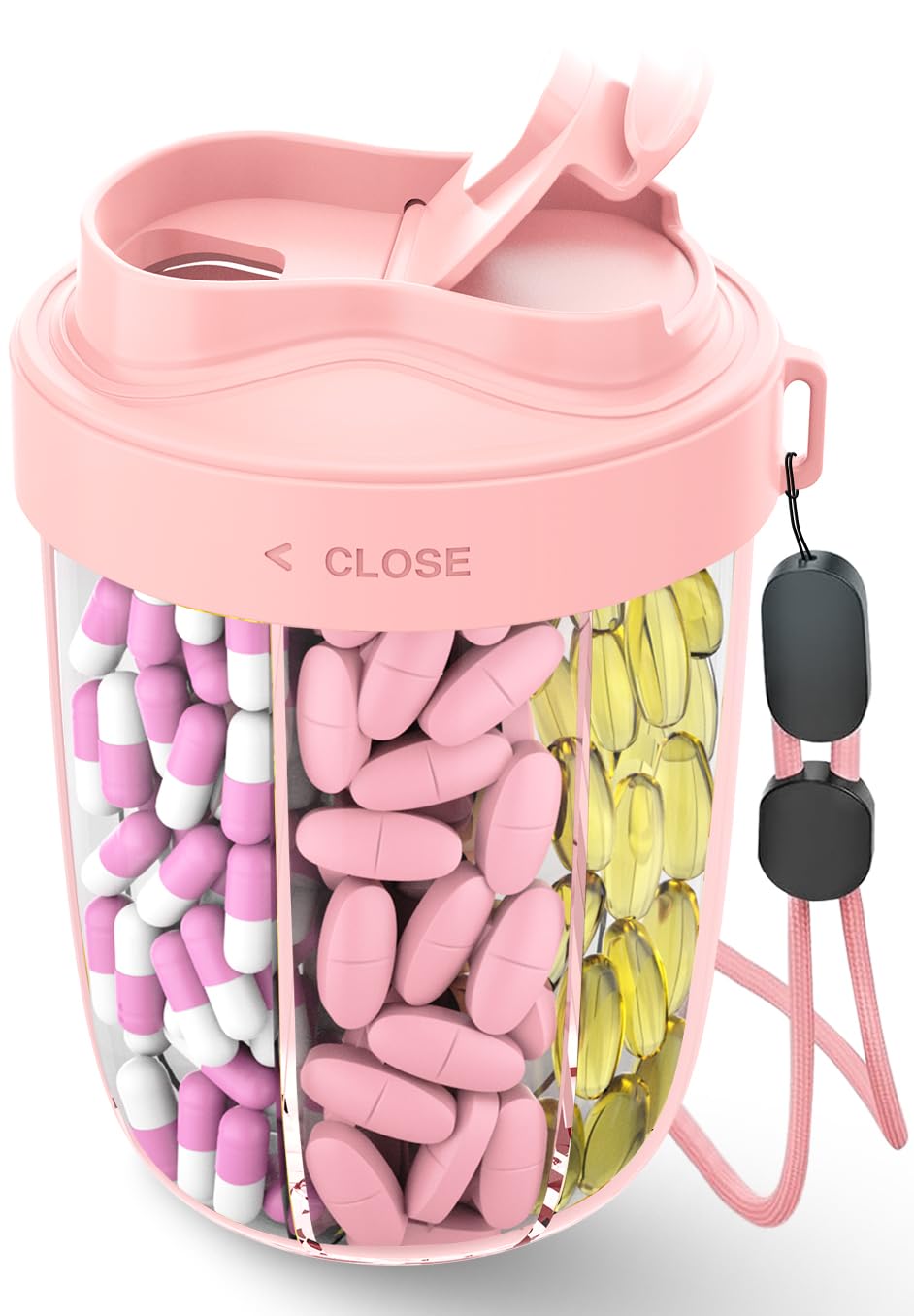 MEI NIAN boîte-pilules sept compartiments rose, rangement clair et ordonné au quotidien.